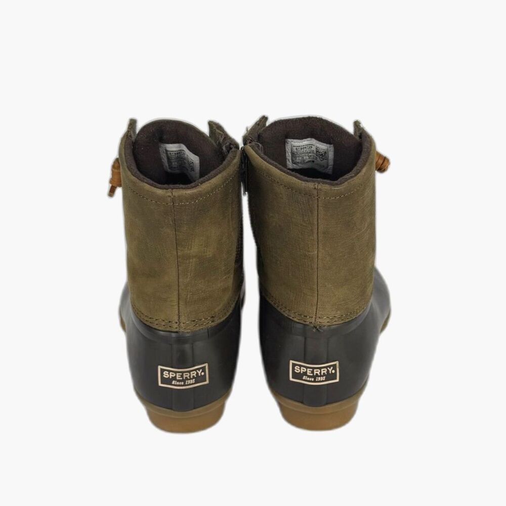 Sperry Duck Boots Womens 10 Brown Black Waterproof Rain Lace Up Ankle - Picture 4 of 8
